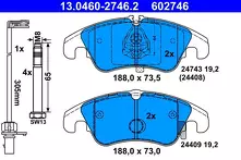 Передние тормозные колодки ATE  13.0460-2746.2