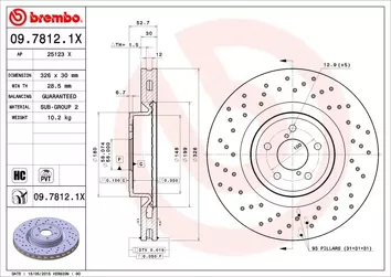 Brembo Xtra Line 09.7812.1X <span>тормозной диск вентилируемый</span>