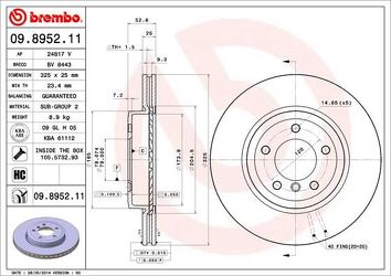 Brembo Prime Line 09.8952.11 <span>тормозной диск вентилируемый</span>