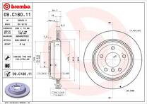 Тормозной диск Brembo Prime Line 09.C180.11 для BMW 3 серии E46 / седан / рестайлинг