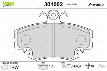Valeo First 301002 <span>тормозные колодки передние</span>