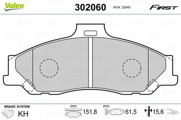 Valeo First 302060 <span>тормозные колодки передние</span>