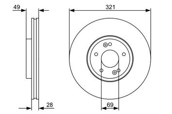 Bosch 0 986 479 536 <span>тормозной диск вентилируемый</span>