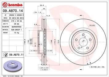 Brembo Prime Line 09.A870.11 <span>тормозной диск вентилируемый</span>