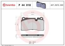 Передние тормозные колодки Brembo  P 44 018