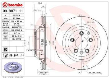 Brembo Prime Line 09.9871.11 <span>тормозной диск вентилируемый</span>