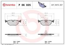 Задние тормозные колодки Brembo  P 06 025