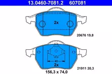 Передние тормозные колодки ATE  13.0460-7081.2