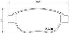 Передние тормозные колодки Brembo P 61 068 для Peugeot 206 хэтчбек