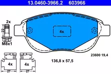 Передние тормозные колодки ATE  13.0460-3966.2