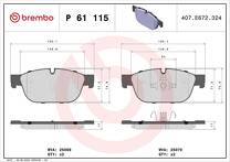Передние тормозные колодки Brembo Xtra Line P 61 115X для Citroen C6 1 пок.
