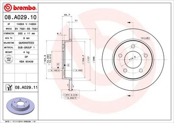 Brembo Prime Line 08.A029.10 <span>тормозной диск полный</span>