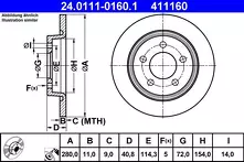 Тормозной диск ATE  24.0111-0160.1