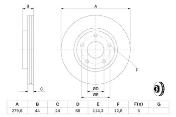 Bosch 0 986 479 A28 <span>тормозной диск вентилируемый</span>