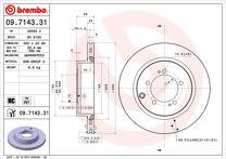 Тормозной диск Brembo Prime Line 09.7143.31 для Mitsubishi Lancer 8 пок. / седан