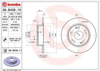 Brembo Prime Line 08.B439.11 <span>тормозной диск полный</span>