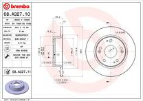 Тормозной диск Brembo Prime Line 08.A327.11 для Honda Accord 7 пок. / седан