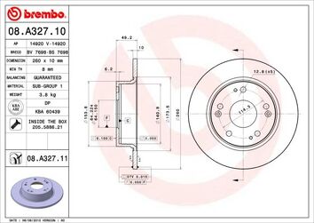 Brembo Prime Line 08.A327.11 <span>тормозной диск полный</span>