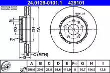 Тормозной диск ATE  24.0129-0101.1
