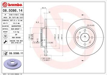 Brembo Prime Line 08.5086.11 <span>тормозной диск полный</span>