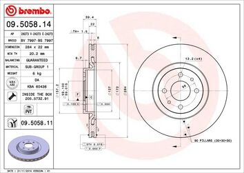 Brembo Prime Line 09.5058.14 <span>тормозной диск вентилируемый</span>