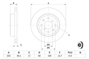 Bosch 0 986 479 370 <span>тормозной диск вентилируемый</span>