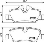 Задние тормозные колодки Brembo  P 06 090
