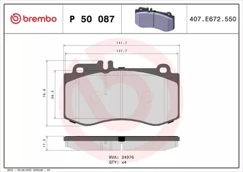 Brembo P 50 087 <span>тормозные колодки передние</span>