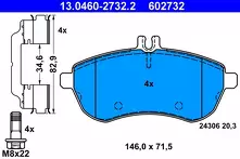 Передние тормозные колодки ATE  13.0460-2732.2