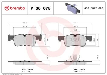 Brembo P 06 078 <span>тормозные колодки передние</span>