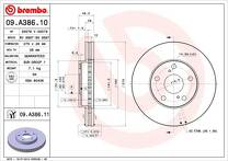 Тормозной диск Brembo Prime Line 09.A386.11 для Toyota Camry XV20