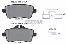 Задние тормозные колодки Textar Q+  2521502