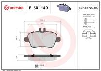 Задние тормозные колодки Brembo  P 50 140
