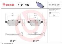 Передние тормозные колодки Brembo P 61 107 для Citroen C6 1 пок.