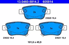 Задние тормозные колодки ATE 13.0460-5814.2 для Toyota Corolla Verso 2 пок. / рестайлинг