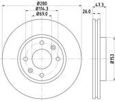 Тормозной диск Hella Pagid 8DD 355 111-771 для Hyundai Grandeur 4 пок.