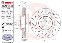 Тормозной диск Brembo Prime Line 09.A819.11 для Mercedes-Benz S-Class W221 / рестайлинг