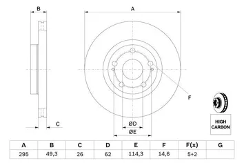 Bosch 0 986 479 454 <span>тормозной диск вентилируемый</span>