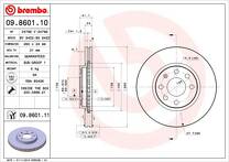 Тормозной диск Brembo Prime Line 09.8601.10 для Opel Tigra B / кабриолет