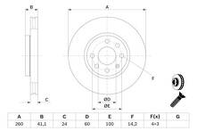 Тормозной диск Bosch 0 986 478 730 для Opel Tigra B / кабриолет