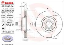 Тормозной диск Brembo Prime Line 09.9540.11 для Audi A6 C6 / седан / рестайлинг