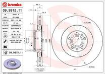 Тормозной диск Brembo Prime Line 09.9915.11 для Audi A6 C6 / седан / рестайлинг
