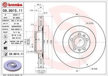 Brembo Prime Line 09.9915.11 <span>тормозной диск вентилируемый</span>