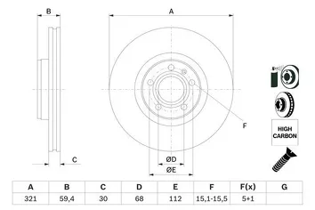 Bosch 0 986 479 300 <span>тормозной диск вентилируемый</span>