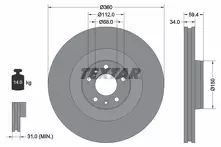 Тормозной диск Textar 92122205 для Audi A6 C6 / седан / рестайлинг