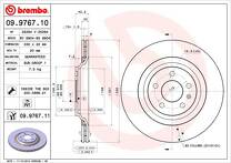 Тормозной диск Brembo Prime Line 09.9767.11 для Audi A6 C6 / седан / рестайлинг