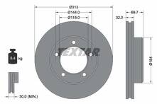 Тормозной диск Textar 92108103 для Toyota Land Cruiser 100