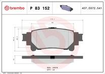 Задние тормозные колодки Brembo  P 83 152