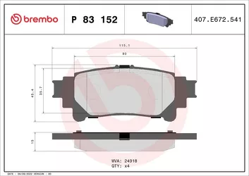 Brembo P 83 152 <span>тормозные колодки задние</span>