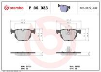 Задние тормозные колодки Brembo  P 06 033